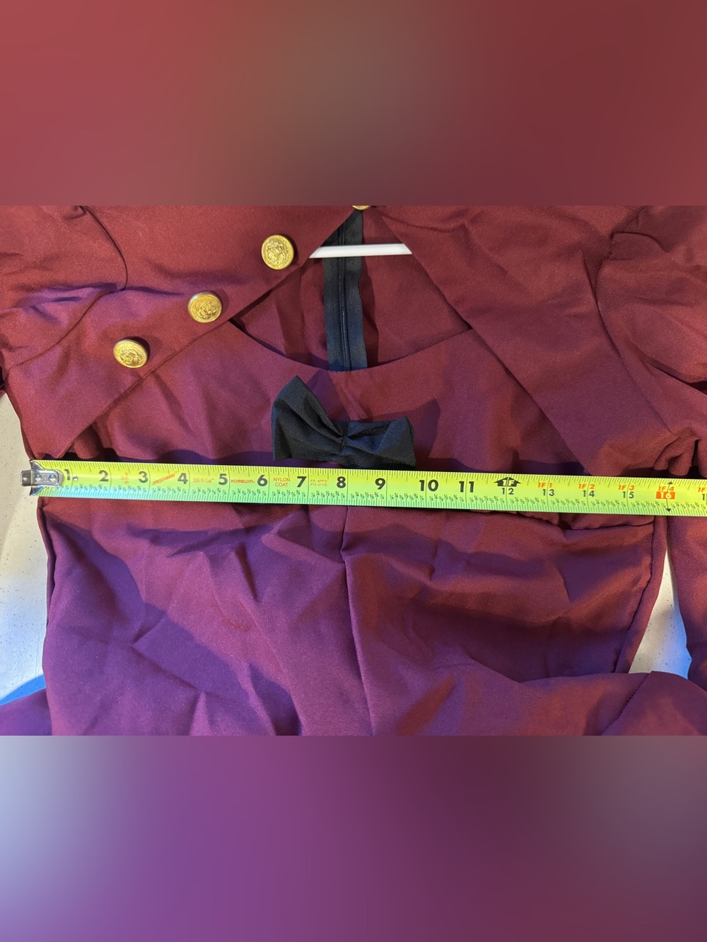 Authentic Halloween costume - Women's Burgundy Bell Hop costume - Picture 6 of 12